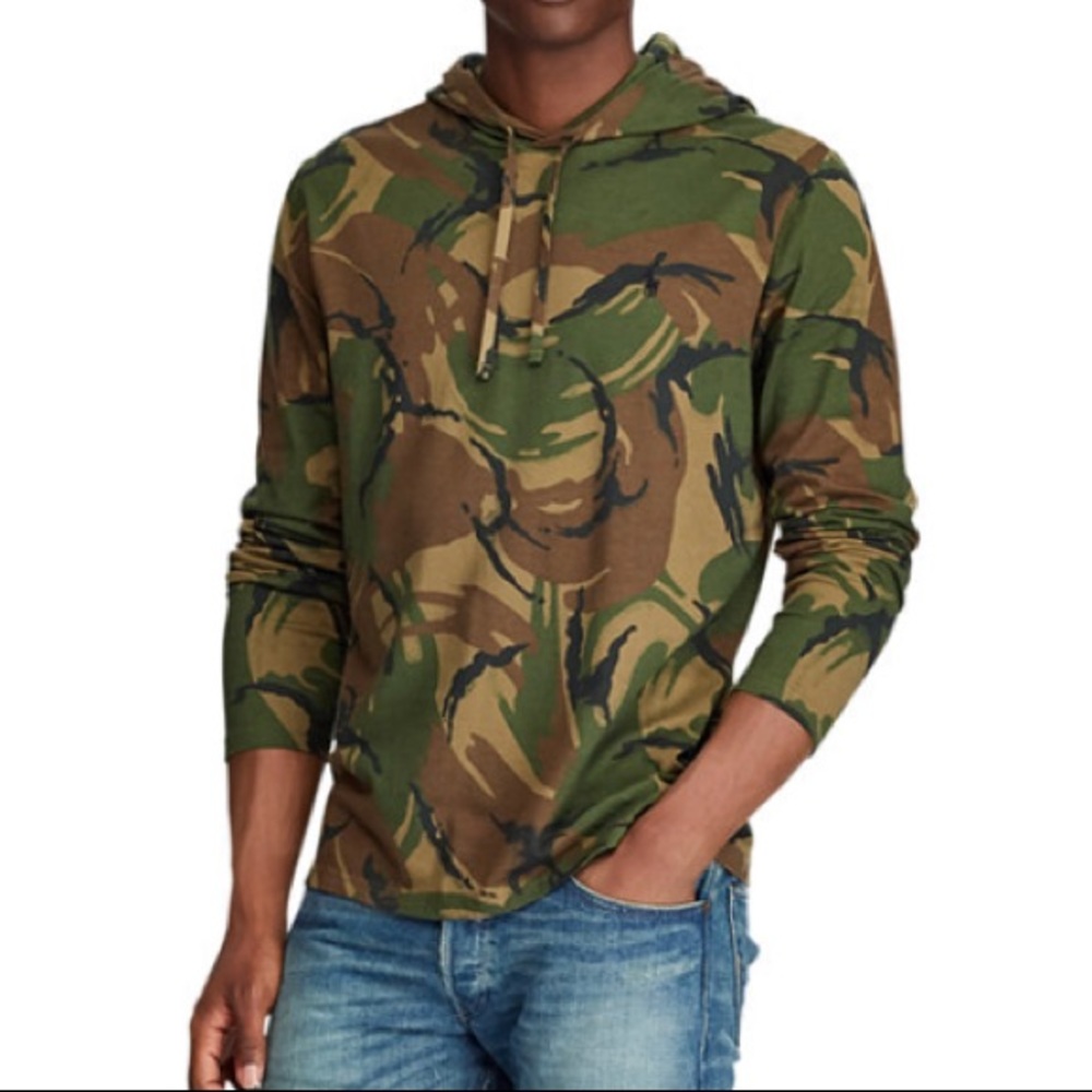 Polo Ralph Lauren Camo hooded long sleeve tee!!
